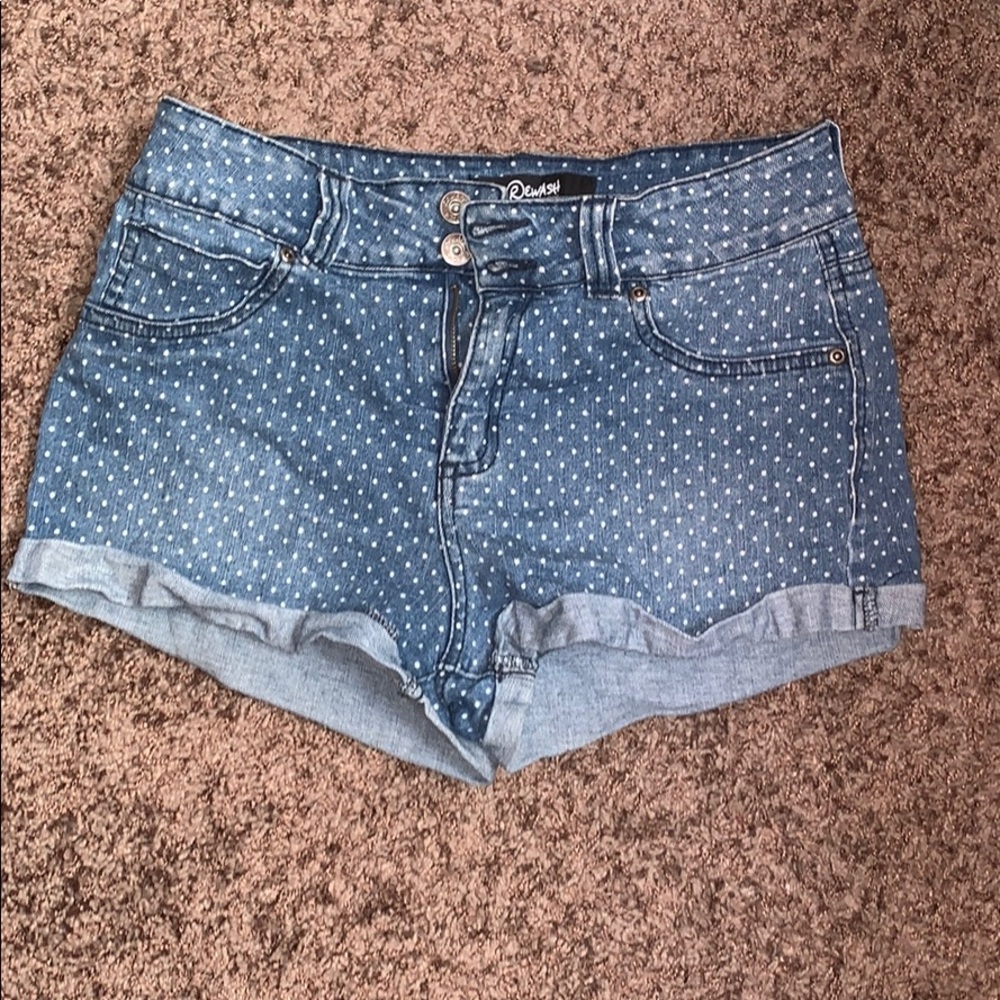 High waisted jean shorts
